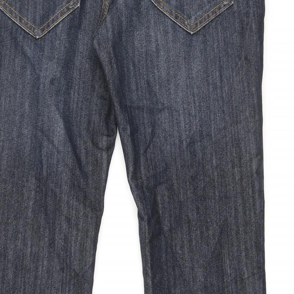 Denim & Co. Mens Blue Cotton Straight Jeans Size 34 in Regular Button