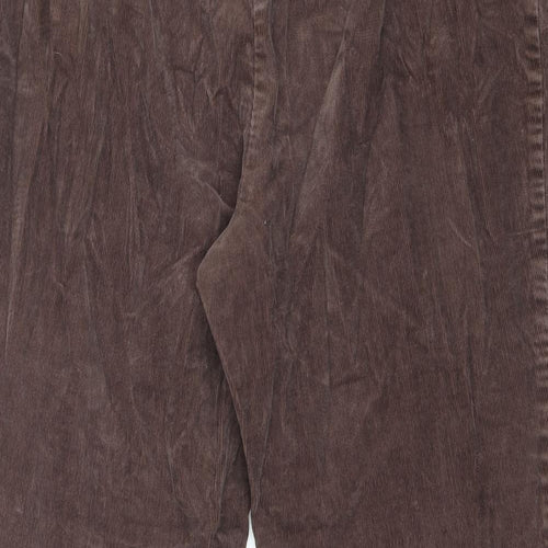 Marks and Spencer Womens Brown Cotton Trousers Size 18 L24 in Regular