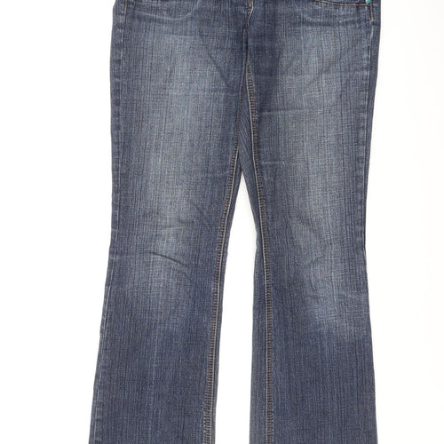 River Island Womens Black Cotton Bootcut Jeans Size 10 L31 in Regular Zip