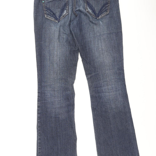 River Island Womens Black Cotton Bootcut Jeans Size 10 L31 in Regular Zip