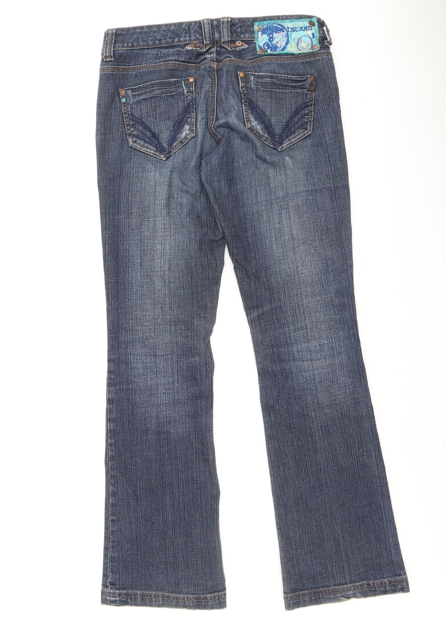 River Island Womens Black Cotton Bootcut Jeans Size 10 L31 in Regular Zip