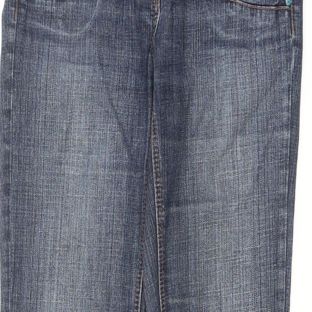 River Island Womens Black Cotton Bootcut Jeans Size 10 L31 in Regular Zip