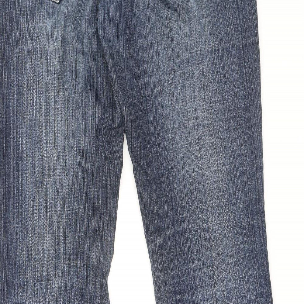 River Island Womens Black Cotton Bootcut Jeans Size 10 L31 in Regular Zip