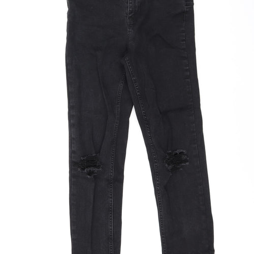 New Look Womens Black Cotton Skinny Jeans Size 6 L25.5 in Regular Zip