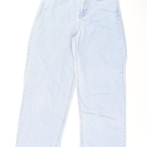 NA-KD Womens Blue Polyester Mom Jeans Size 8 L30 in Regular Zip