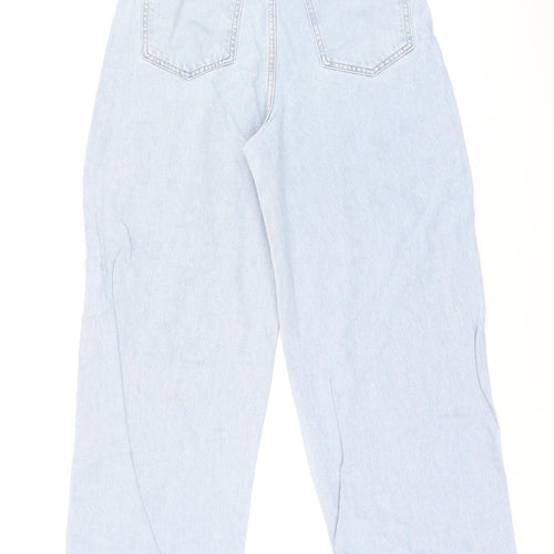 NA-KD Womens Blue Polyester Mom Jeans Size 8 L30 in Regular Zip