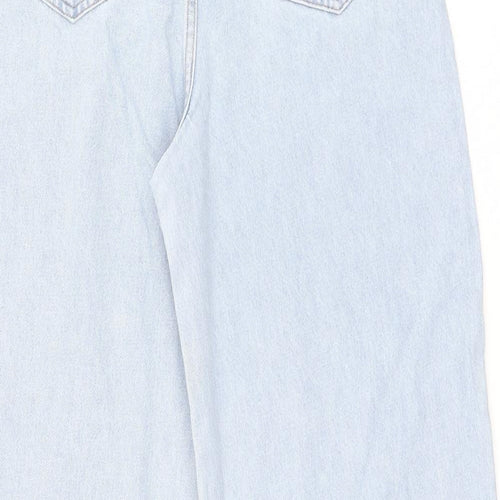 NA-KD Womens Blue Polyester Mom Jeans Size 8 L30 in Regular Zip