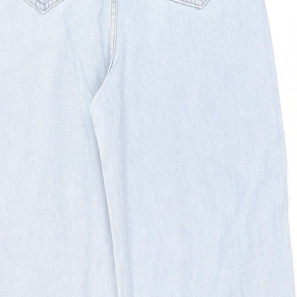 NA-KD Womens Blue Polyester Mom Jeans Size 8 L30 in Regular Zip