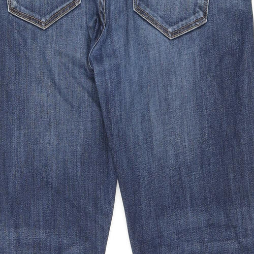 Blue Harbour Mens Blue Cotton Straight Jeans Size 38 in L28 in Regular Zip