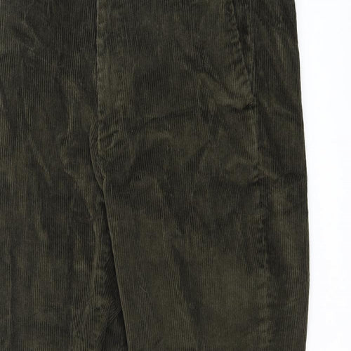 James Hotton Mens Green Cotton Trousers Size 38 in L31 in Regular Zip