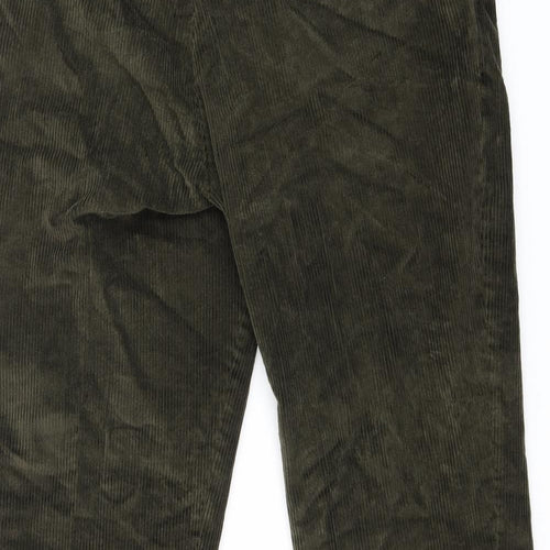 James Hotton Mens Green Cotton Trousers Size 38 in L31 in Regular Zip