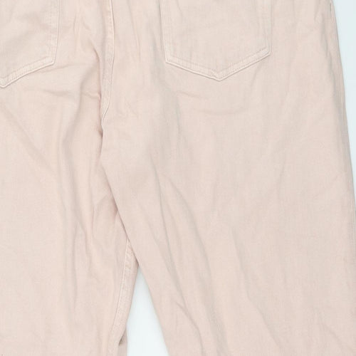 Marks and Spencer Womens Pink Cotton Cropped Jeans Size 22 L24.5 in Regular Zip