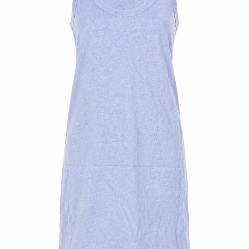 Marks and Spencer Womens Blue Linen Tank Dress Size 6 Scoop Neck Pullover