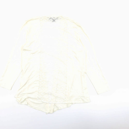 Saloos Womens Ivory Viscose Basic Blouse Size 12 V-Neck - Open