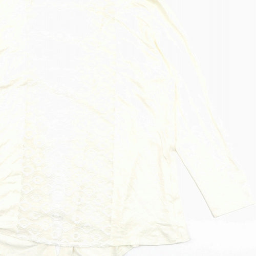 Saloos Womens Ivory Viscose Basic Blouse Size 12 V-Neck - Open