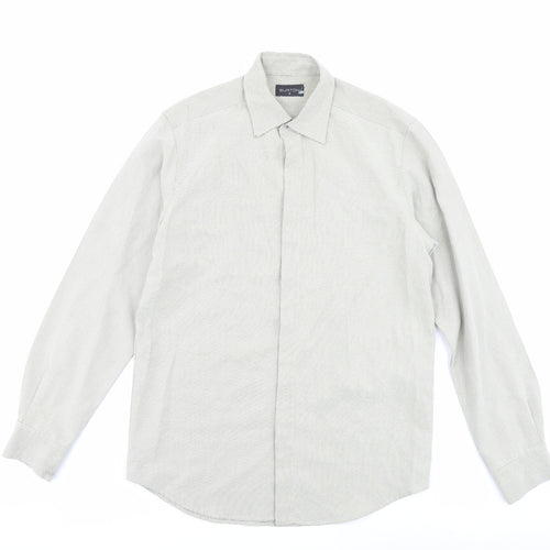 Burton Mens Green Modal Button-Up Size S Collared Button