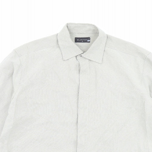 Burton Mens Green Modal Button-Up Size S Collared Button