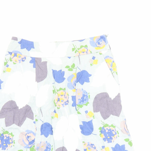 Boden Womens Multicoloured Floral Linen Swing Skirt Size 18 Zip