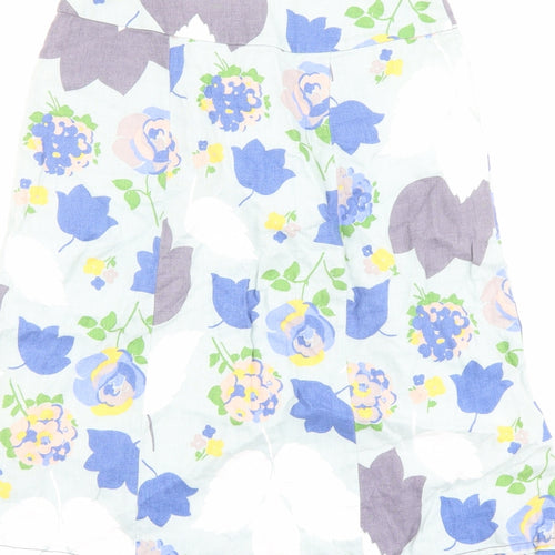 Boden Womens Multicoloured Floral Linen Swing Skirt Size 18 Zip