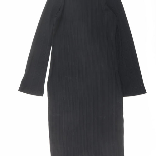 Marks and Spencer Womens Black Polyester Shift Size 12 Round Neck Pullover