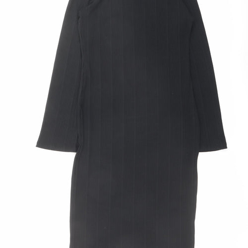 Marks and Spencer Womens Black Polyester Shift Size 12 Round Neck Pullover