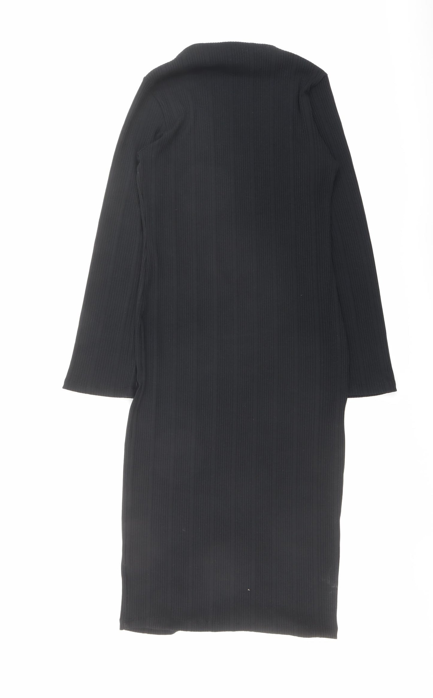 Marks and Spencer Womens Black Polyester Shift Size 12 Round Neck Pullover