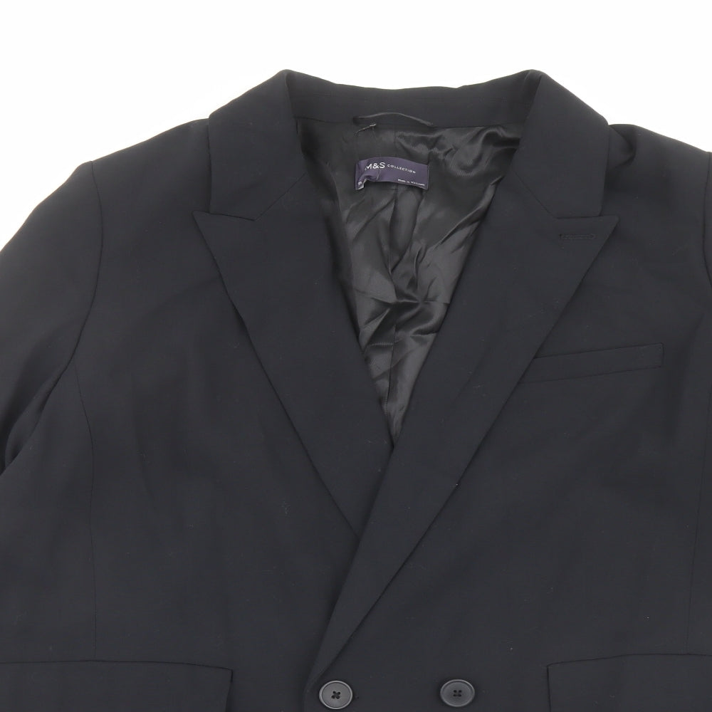 Marks and Spencer Womens Black Polyester Jacket Suit Jacket Size 20