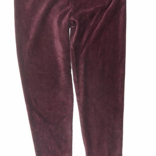 Marks and Spencer Womens Red Cotton Trousers Size 12 L29 in Regular