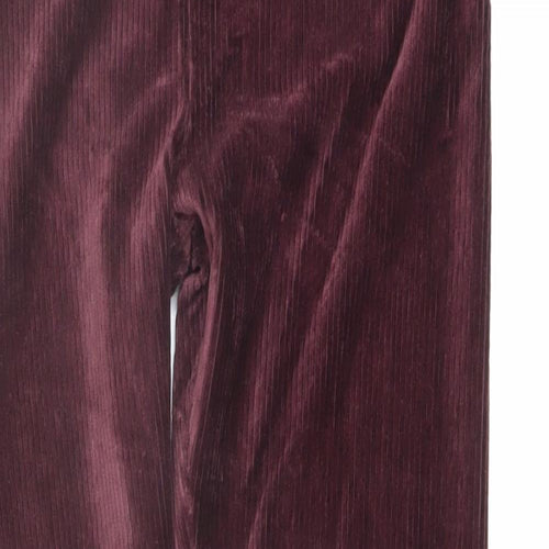 Marks and Spencer Womens Red Cotton Trousers Size 12 L29 in Regular