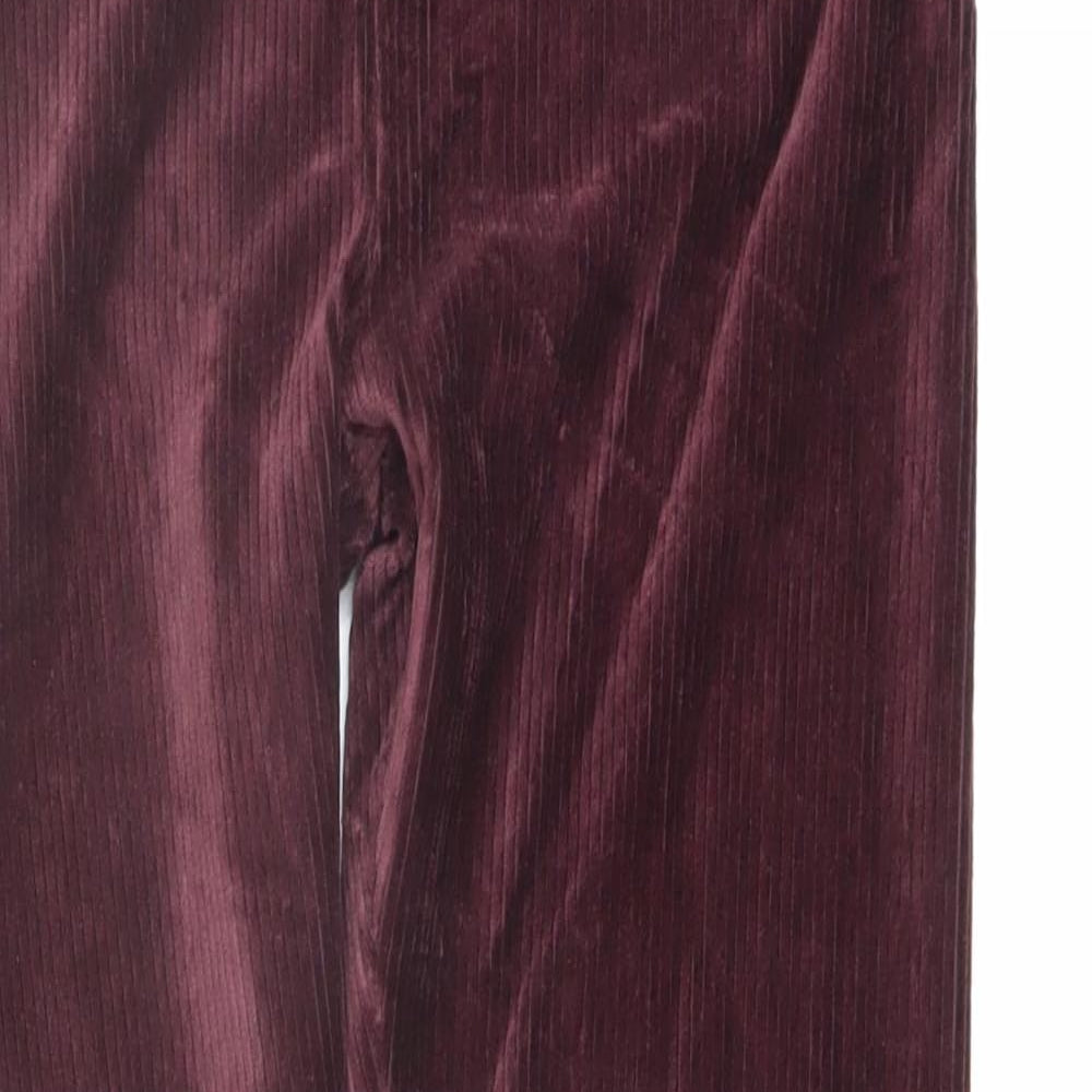 Marks and Spencer Womens Red Cotton Trousers Size 12 L29 in Regular