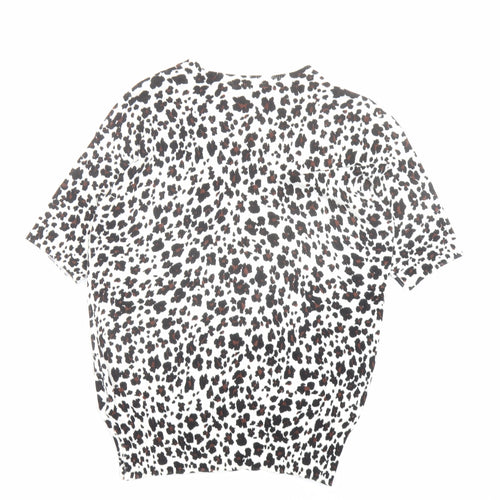 Marks and Spencer Womens Multicoloured Round Neck Animal Print Viscose Pullover Jumper Size 6 - Leopard pattern
