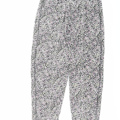 Marks and Spencer Womens Multicoloured Animal Print Viscose Harem Trousers Size 6 L26 in Regular - Leopard Print
