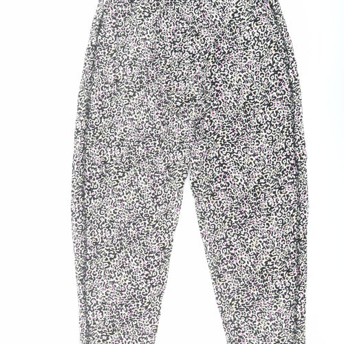 Marks and Spencer Womens Multicoloured Animal Print Viscose Harem Trousers Size 6 L26 in Regular - Leopard Print