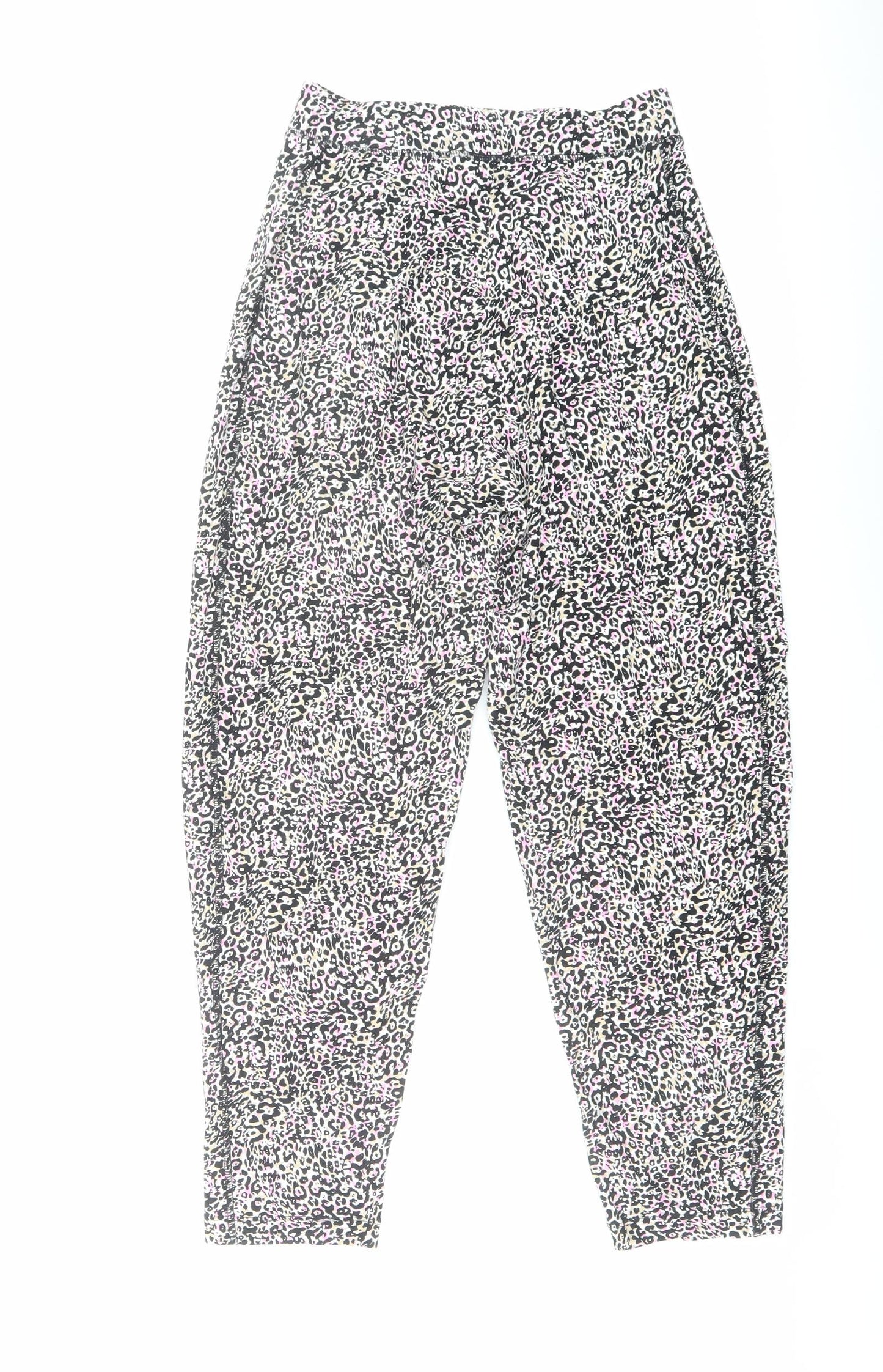 Marks and Spencer Womens Multicoloured Animal Print Viscose Harem Trousers Size 6 L26 in Regular - Leopard Print