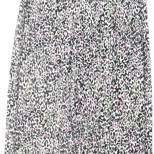 Marks and Spencer Womens Multicoloured Animal Print Viscose Harem Trousers Size 6 L26 in Regular - Leopard Print