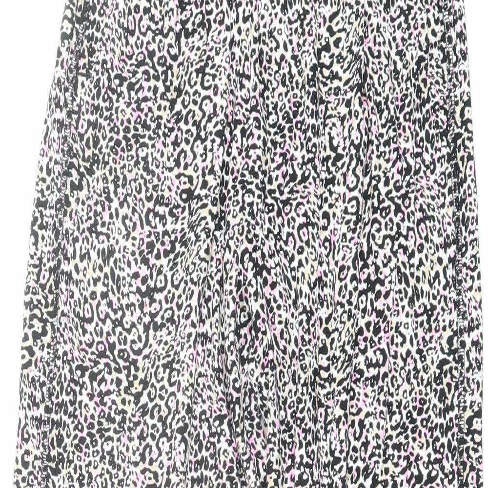 Marks and Spencer Womens Multicoloured Animal Print Viscose Harem Trousers Size 6 L26 in Regular - Leopard Print