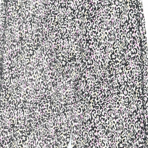 Marks and Spencer Womens Multicoloured Animal Print Viscose Harem Trousers Size 6 L26 in Regular - Leopard Print