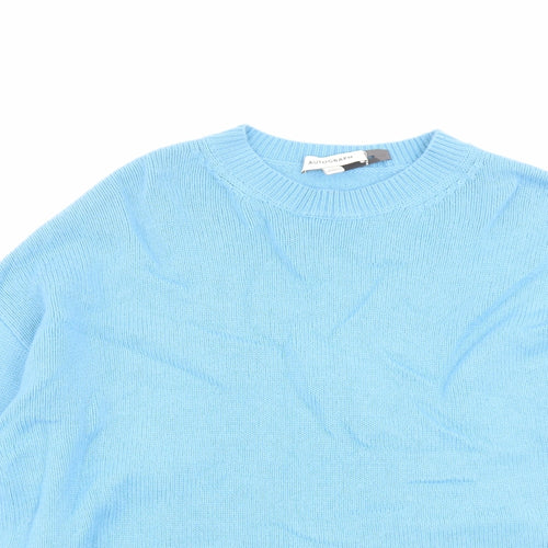 Autograph Womens Blue Round Neck Wool Pullover Jumper Size 18