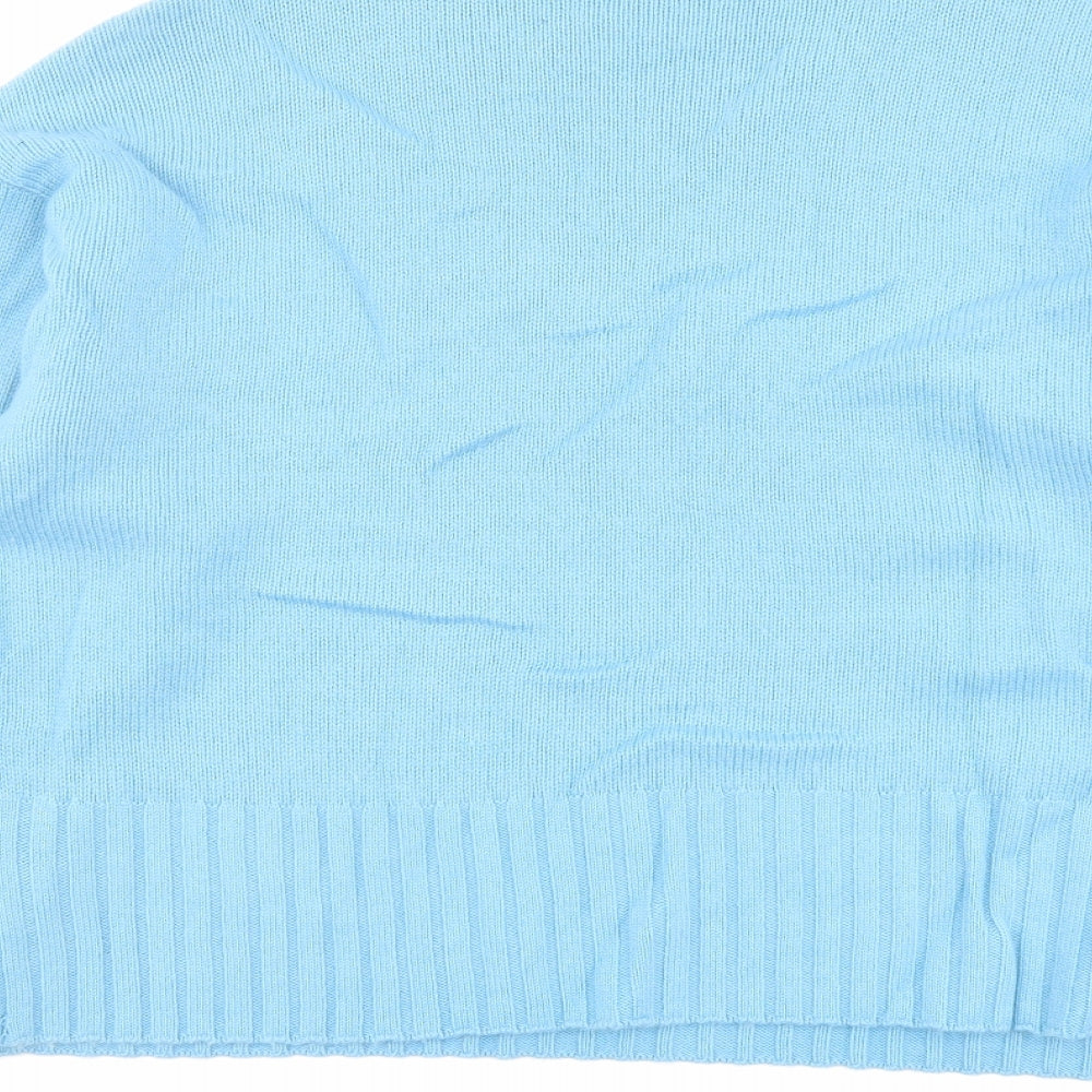 Autograph Womens Blue Round Neck Wool Pullover Jumper Size 18