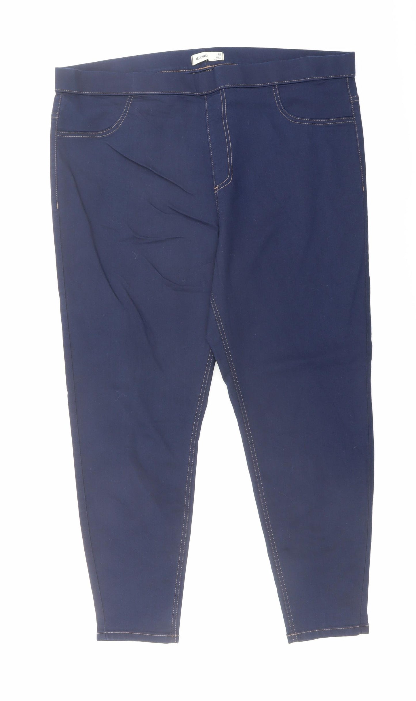 Marks and Spencer Womens Blue Cotton Jegging Jeans Size 20 L25 in Regular