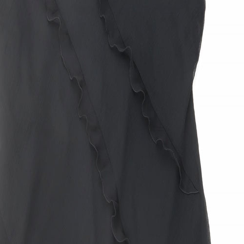 Marks and Spencer Womens Black Polyester Tank Dress Size 16 V-Neck Zip