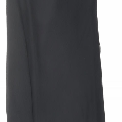 Marks and Spencer Womens Black Polyester Tank Dress Size 16 V-Neck Zip