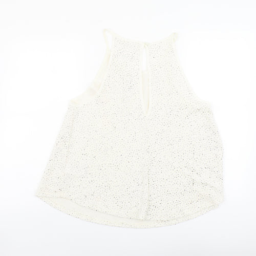 Cooperative Womens Ivory Acetate Basic Tank Size L Scoop Neck - Embellished