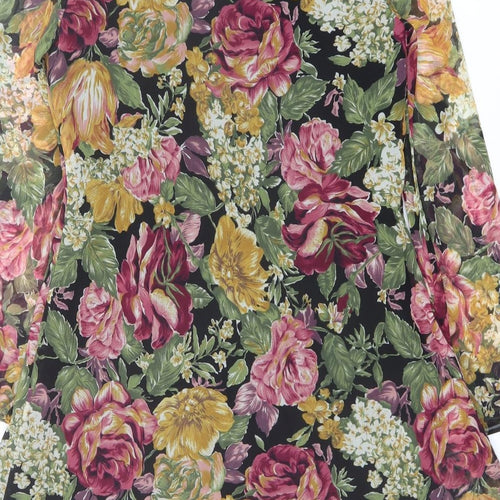 Bonnie Marx Womens Multicoloured Floral Polyester A-Line Size 4 Round Neck Pullover