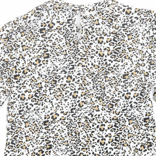 Marks and Spencer Womens Multicoloured Animal Print Viscose Basic Blouse Size 6 Collared