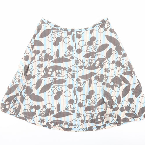 French Connection Womens Multicoloured Floral Cotton A-Line Skirt Size 12 Zip