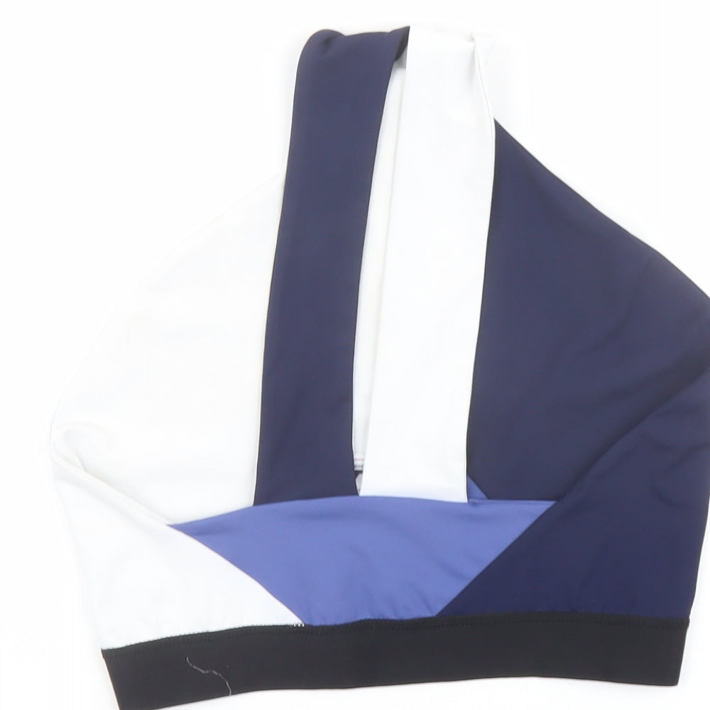 FILA Womens Multicoloured Colourblock Polyester Cropped Tank Size 8 Halter Pullover