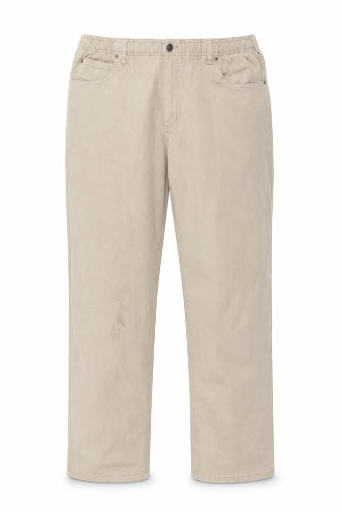 John Blair Womens Beige Cotton Straight Jeans Size 12 L28 in Regular Button