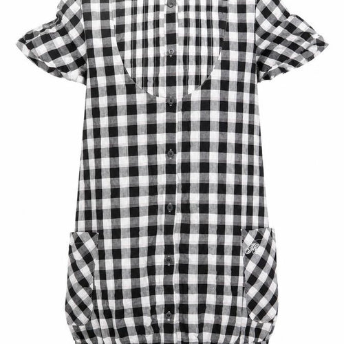 Hang Ten Girls Grey Plaid Cotton Pencil Dress Size 13 Years Round Neck Button