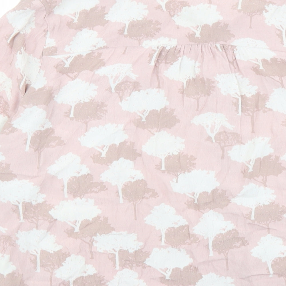 Phase Eight Womens Pink Geometric Viscose Basic Blouse Size 14 Boat Neck